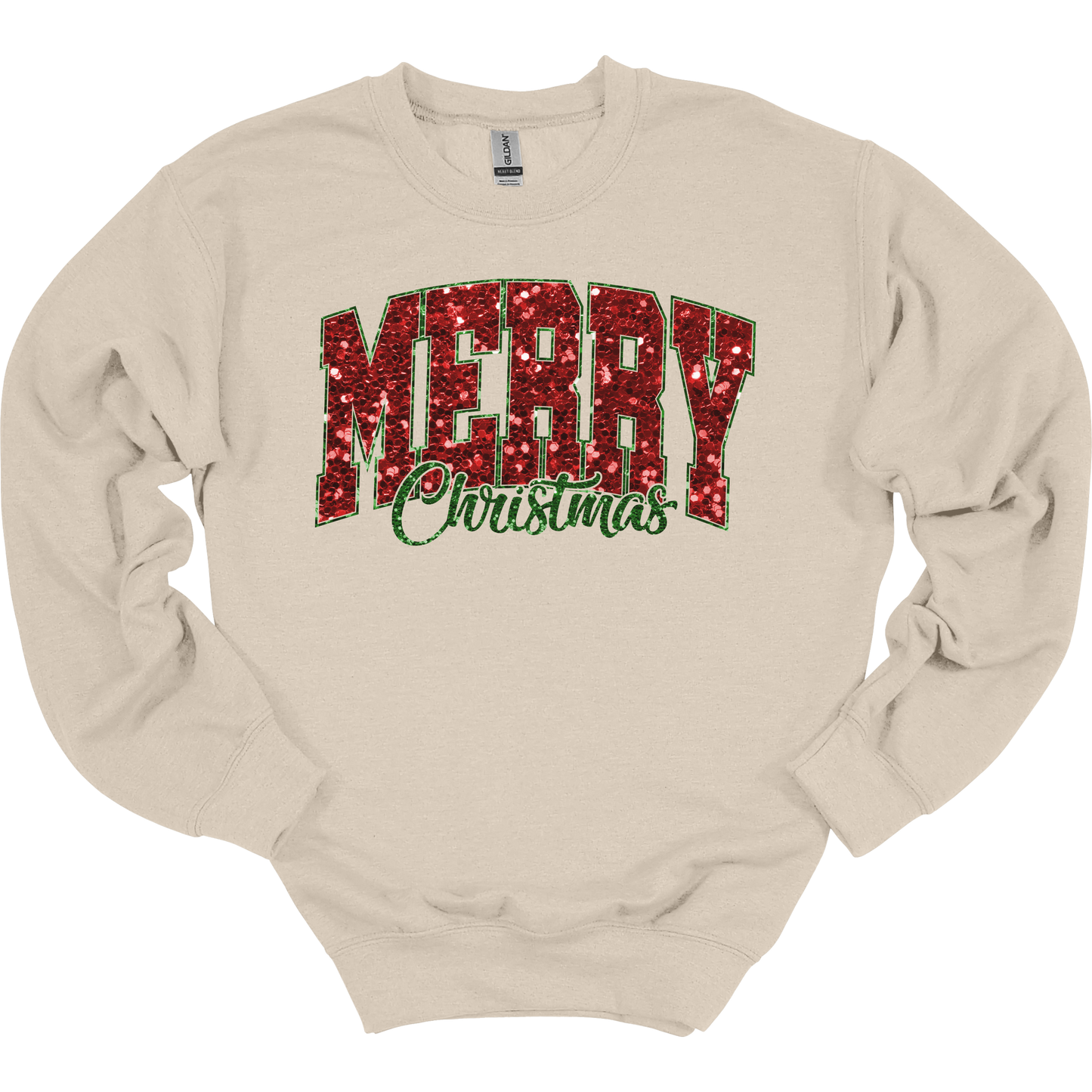 Merry Christmas Faux Sequin Women's Crewneck