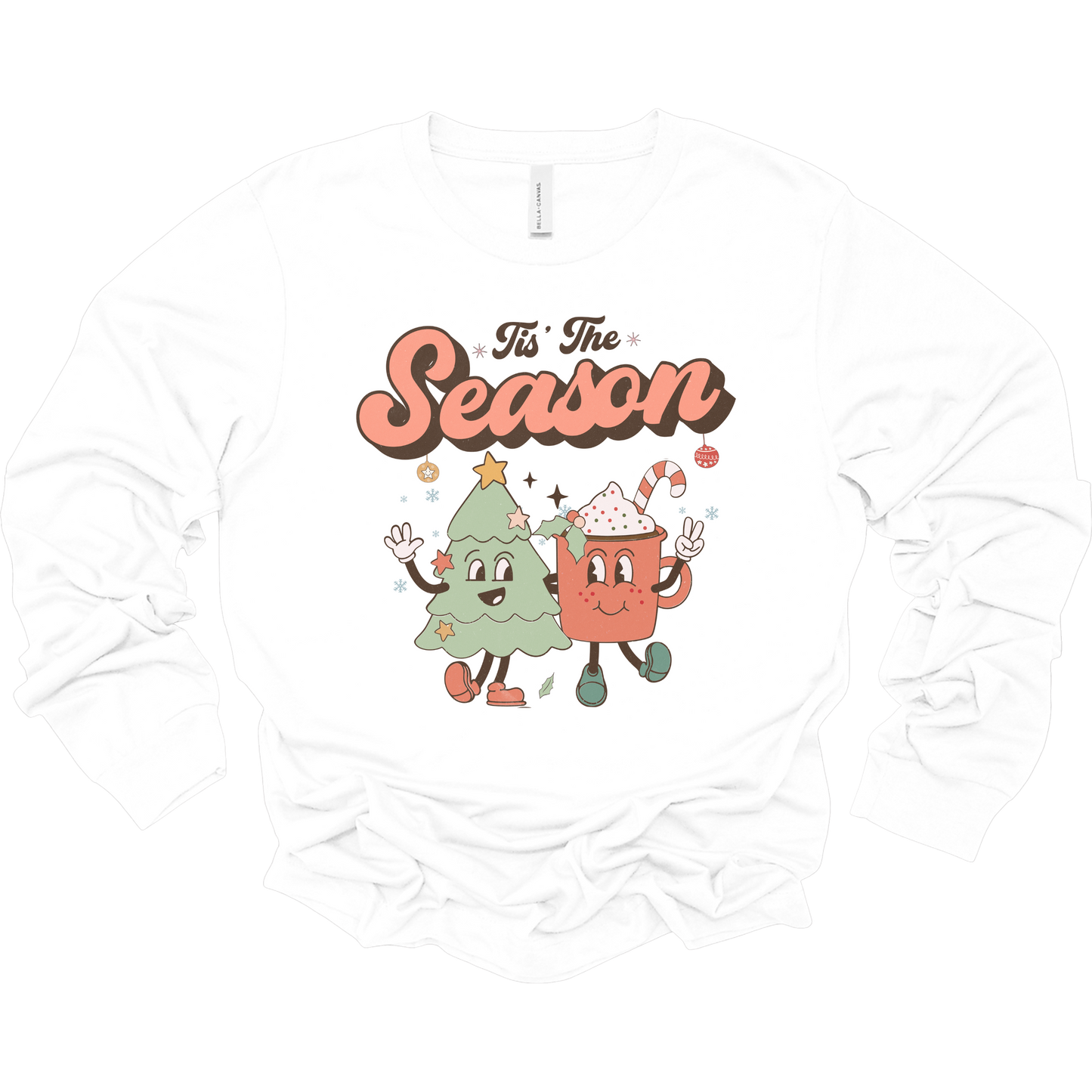 Retro Tis the Season Women's Long Sleeve Graphic Tee