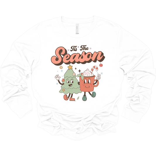 Retro Tis the Season Women's Long Sleeve Graphic Tee