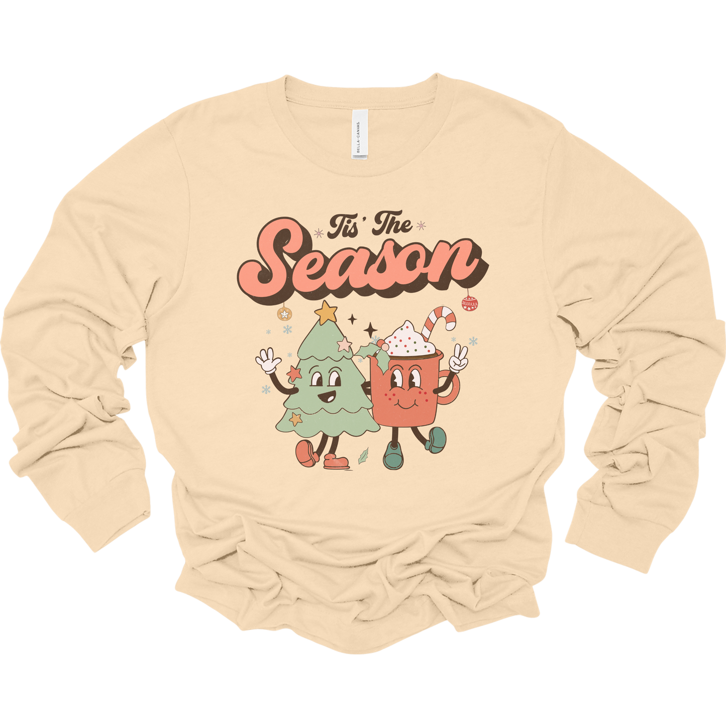 Retro Tis the Season Women's Long Sleeve Graphic Tee