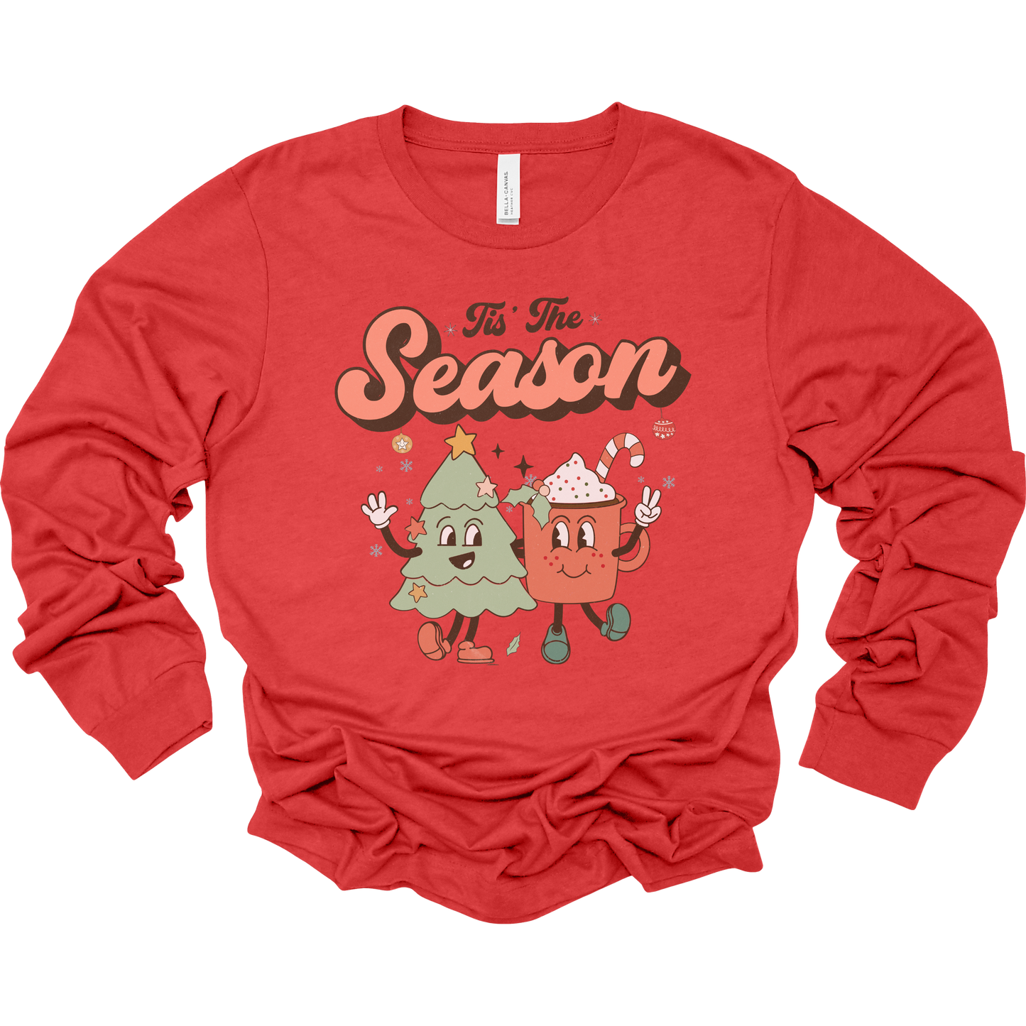 Retro Tis the Season Women's Long Sleeve Graphic Tee