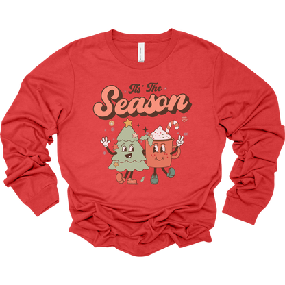 Retro Tis the Season Women's Long Sleeve Graphic Tee