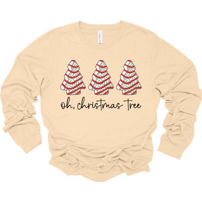 Oh Christmas Tree Cake Women's Long Sleeve Graphic Tee