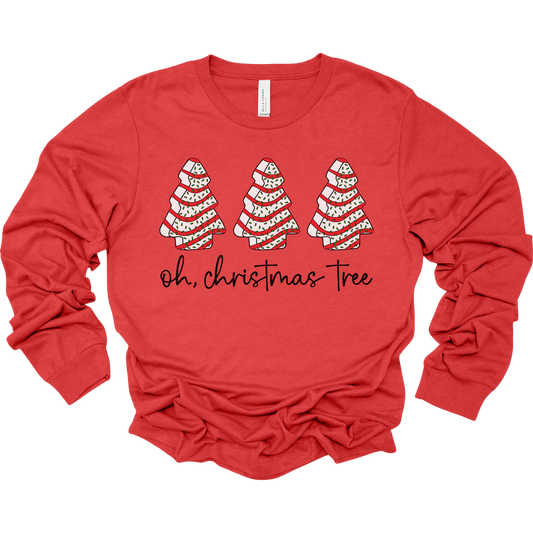 Oh Christmas Tree Cake Women's Long Sleeve Graphic Tee