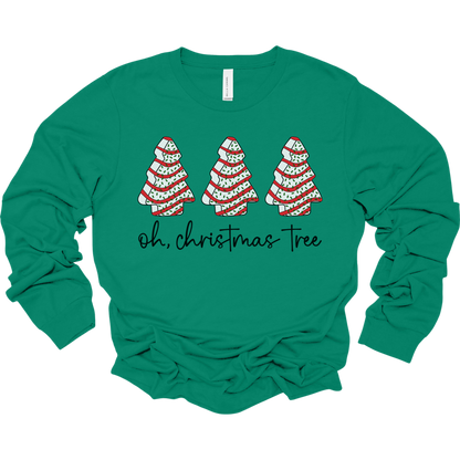 Oh Christmas Tree Cake Women's Long Sleeve Graphic Tee