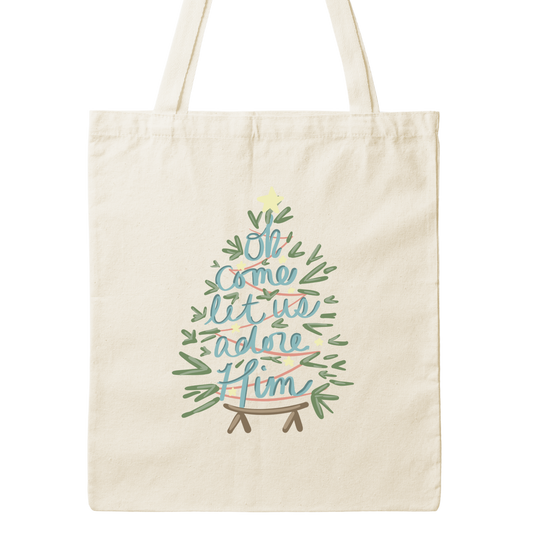 Come Let Us Adore Him Canvas Tote Bag