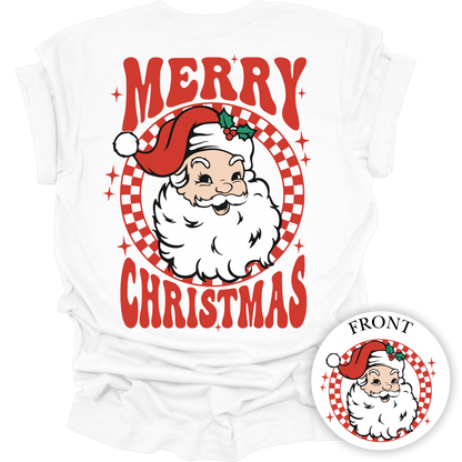 Retro Santa Merry Christmas Women's Graphic Tee