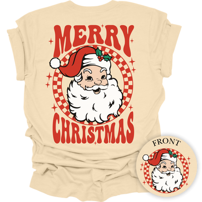 Retro Santa Merry Christmas Women's Graphic Tee