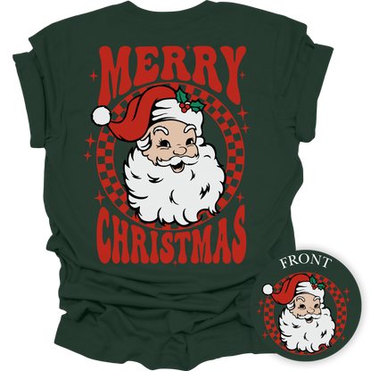 Retro Santa Merry Christmas Women's Graphic Tee