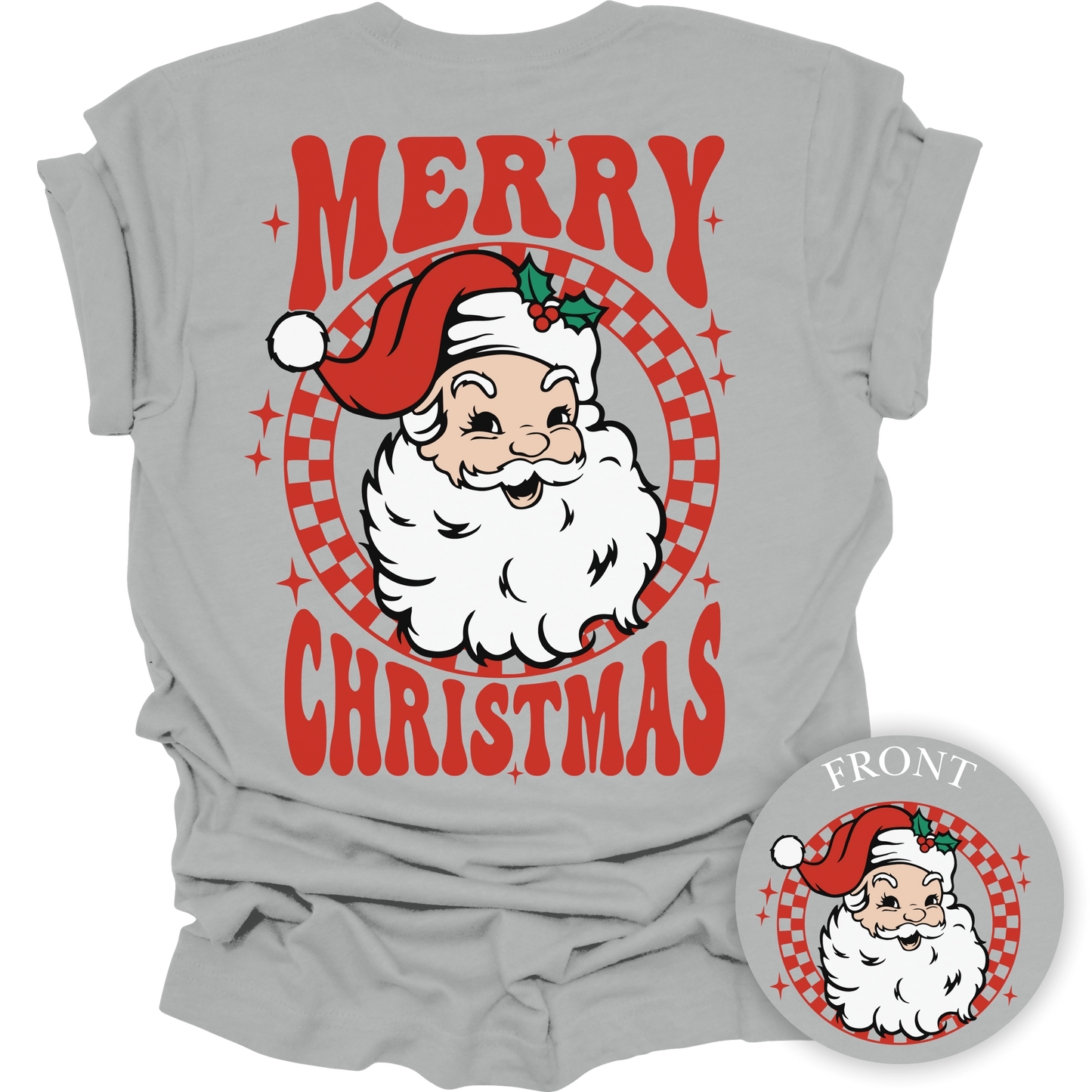 Retro Santa Merry Christmas Women's Graphic Tee