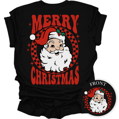 Retro Santa Merry Christmas Women's Graphic Tee