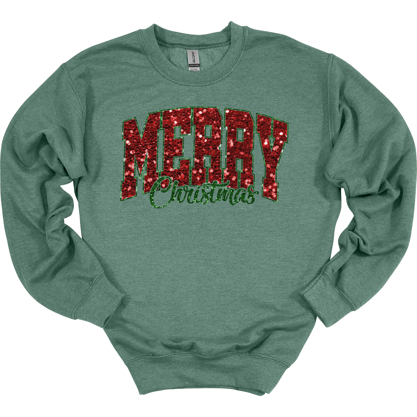 Merry Christmas Faux Sequin Women's Crewneck