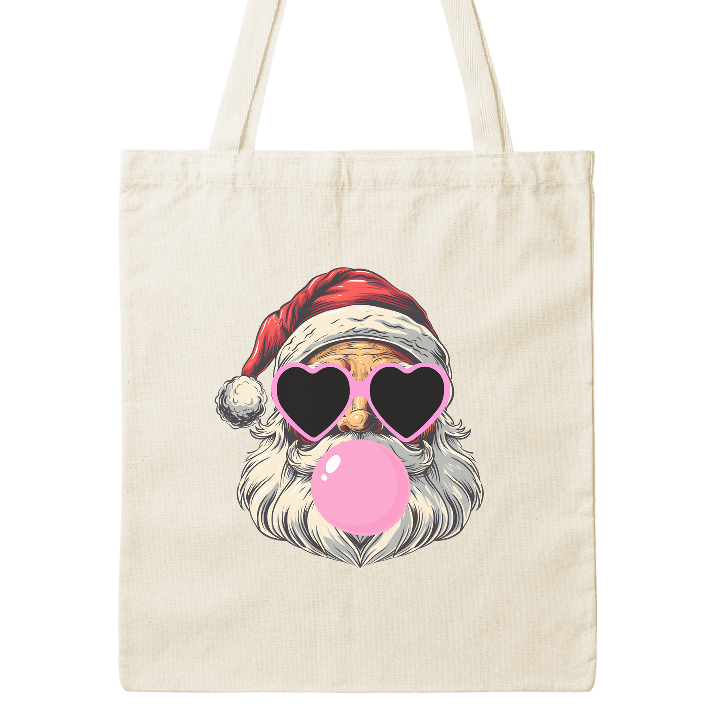 Bubblegum Santa Canvas Tote Bag