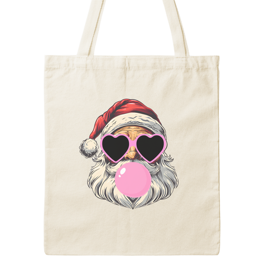 Bubblegum Santa Canvas Tote Bag