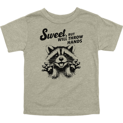 Sweet but Will Throw Hands Toddler Graphic Tee