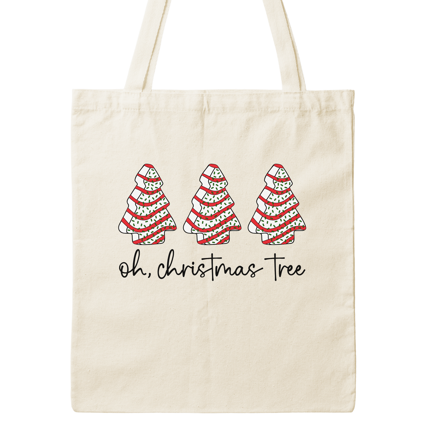 Oh Christmas Tree Cake Canvas Tote Bag