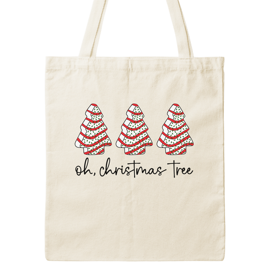 Oh Christmas Tree Cake Canvas Tote Bag