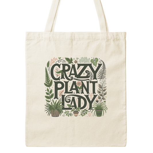 Crazy Plant Lady Canvas Tote Bag