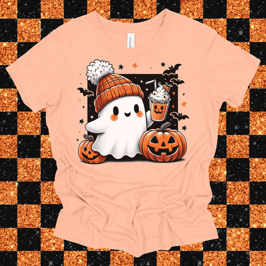 Cute Ghost with Beanie Youth Tee