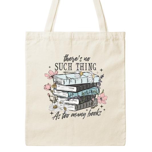 Too Many Books Canvas Tote Bag