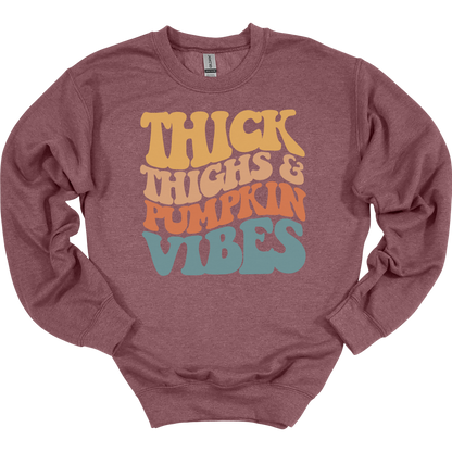 Thick Thighs & Pumpkin Vibes Women's Crewneck