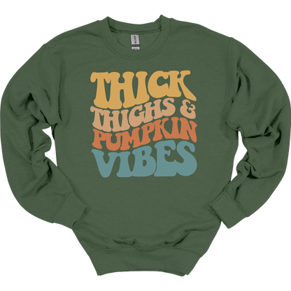 Thick Thighs & Pumpkin Vibes Women's Crewneck